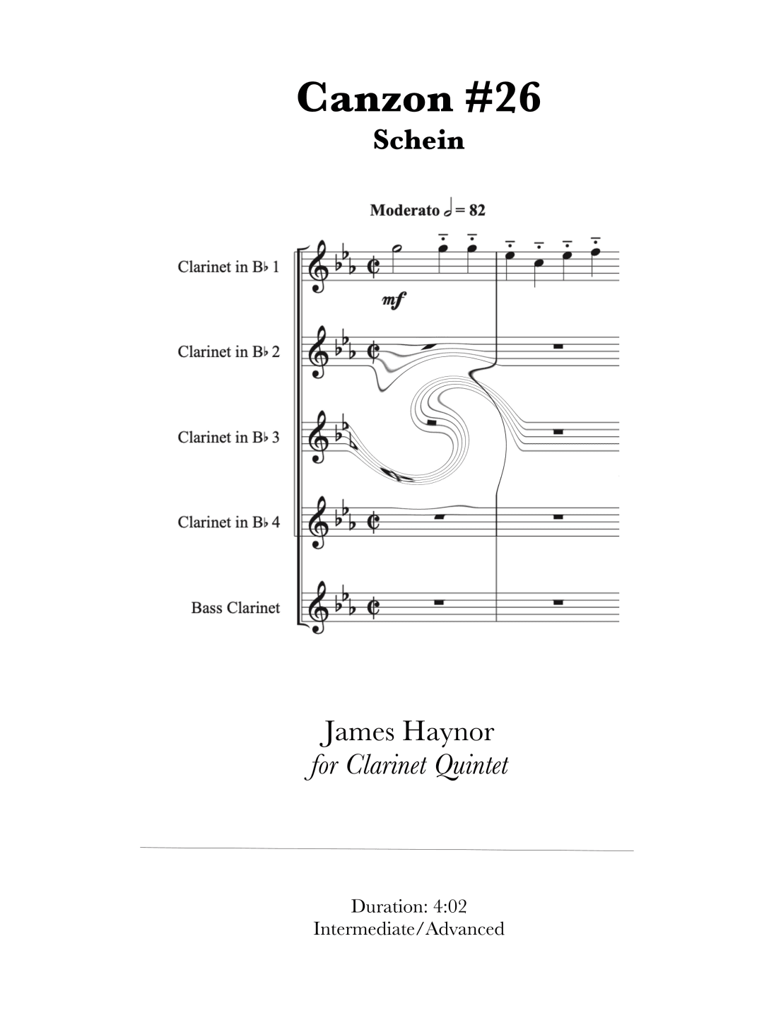 Canzon #26 for Clarinet Quintet (arr. James Haynor)