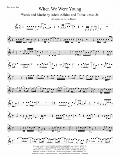 When We Were Young (arr. Kevin Busse)