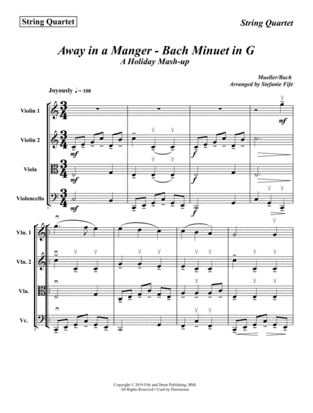 Away in a Manger - Bach Minuet in G (arr. Stefanie Fife)