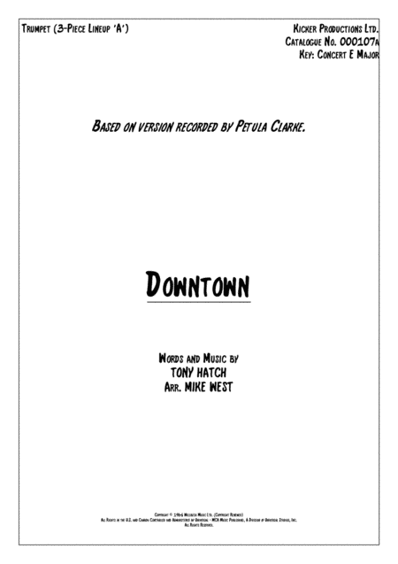 Downtown (arr. Mike West)