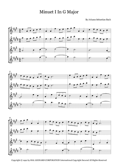 Minuet I In G Major (arr. Fernanda Moura)