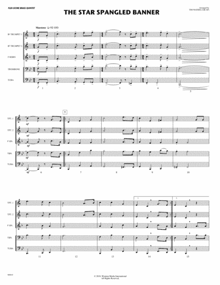 The Star Spangled Banner (for Flex Brass Quintet) (arr. Tim Waters)