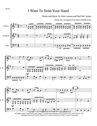 I Want To Hold Your Hand (arr. Harris Shilakowsky)