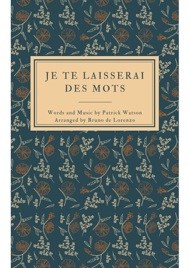 Je Te Laisserai Des Mots (arr. Bruno de Lorenzo)
