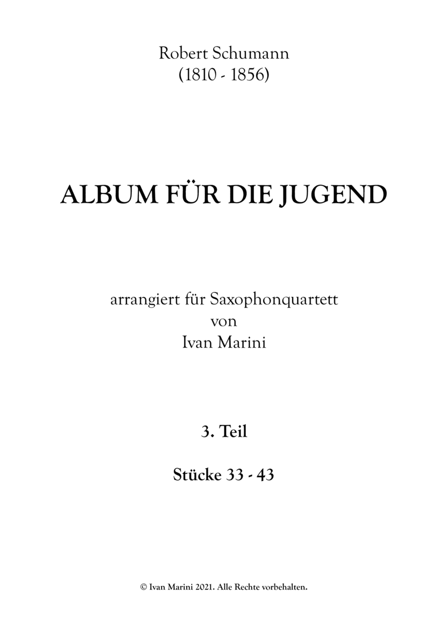 ALBUM FOR THE YOUNG - by R. Schumann - for Saxophone Quartet - part 3 (arr. Ivan Marini)