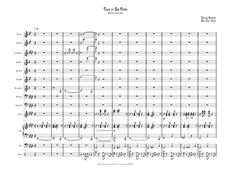 Tiger Of San Pedro (arr. Cody Yoder)