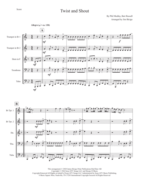 Twist And Shout (arr. Jim Bicigo)