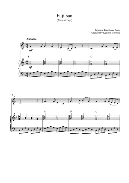 Fuji-san (Mount Fuji) (arr. Kaiserin Rebecca)
