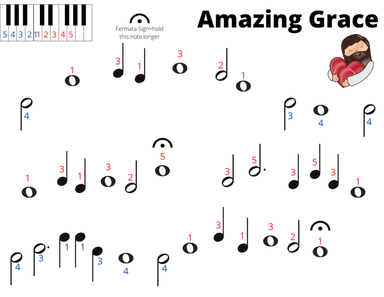 Amazing Grace- Pre-Reading Piano (arr. Judy Naillon)