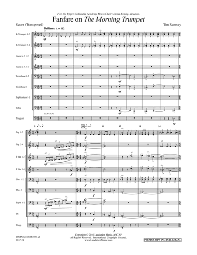 Fanfare on 'The Morning Trumpet' (arr. Tim Rumsey)
