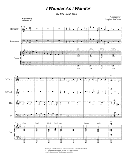 I Wonder As I Wander (arr. Stephen DeCesare)
