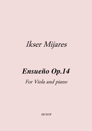 Ensueño Op.14  For Viola and Piano