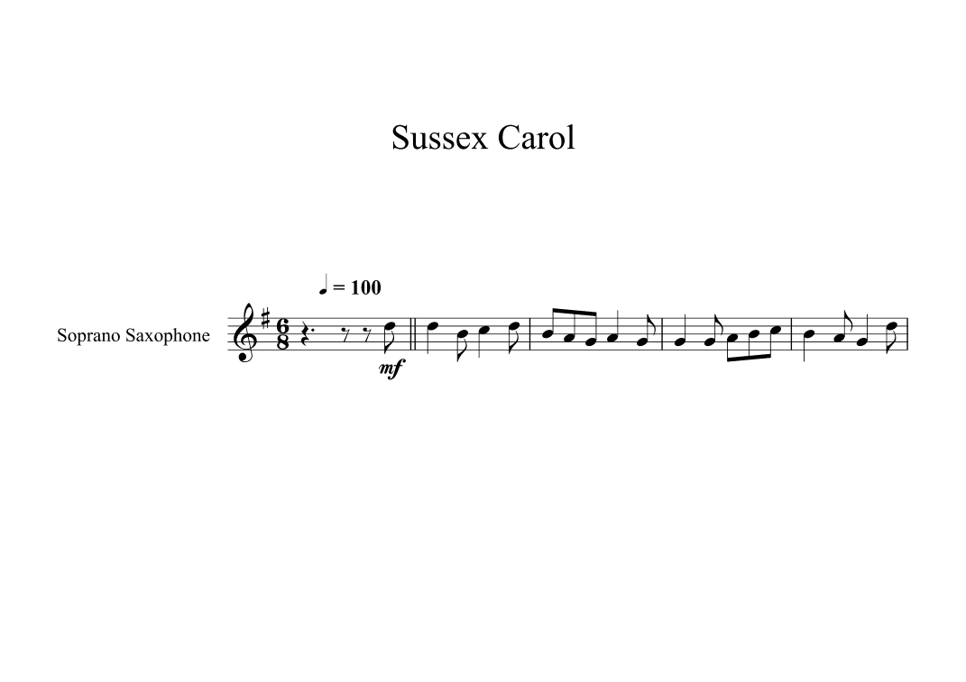 Sussex Carol (Soprano Sax) (arr. Digital Book Music)