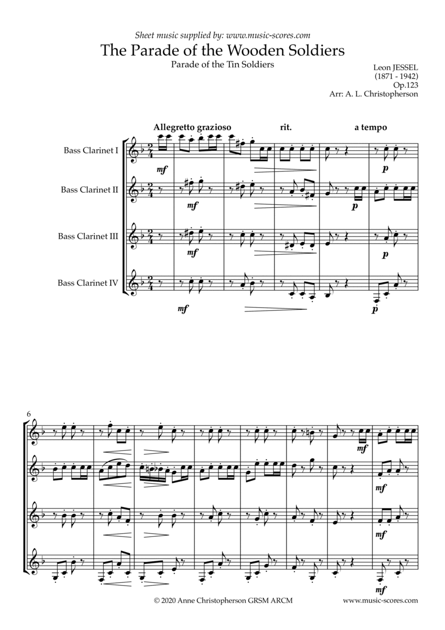Parade of the Wooden Soldiers - 4 Bass Clarinets (arr. Anne L Christopherson GRSM ARCM)