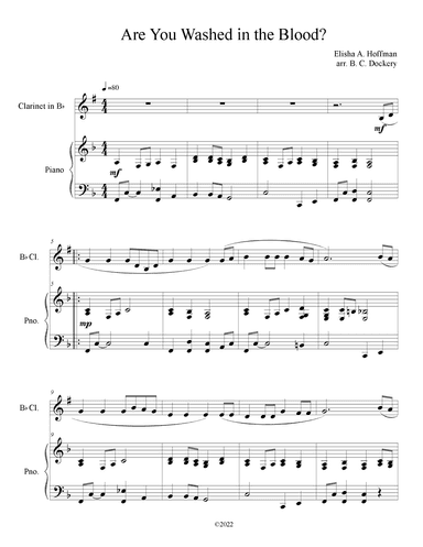 Are You Washed in the Blood? (Clarinet Solo with Piano Accompaniment) (arr. B. C. Dockery)