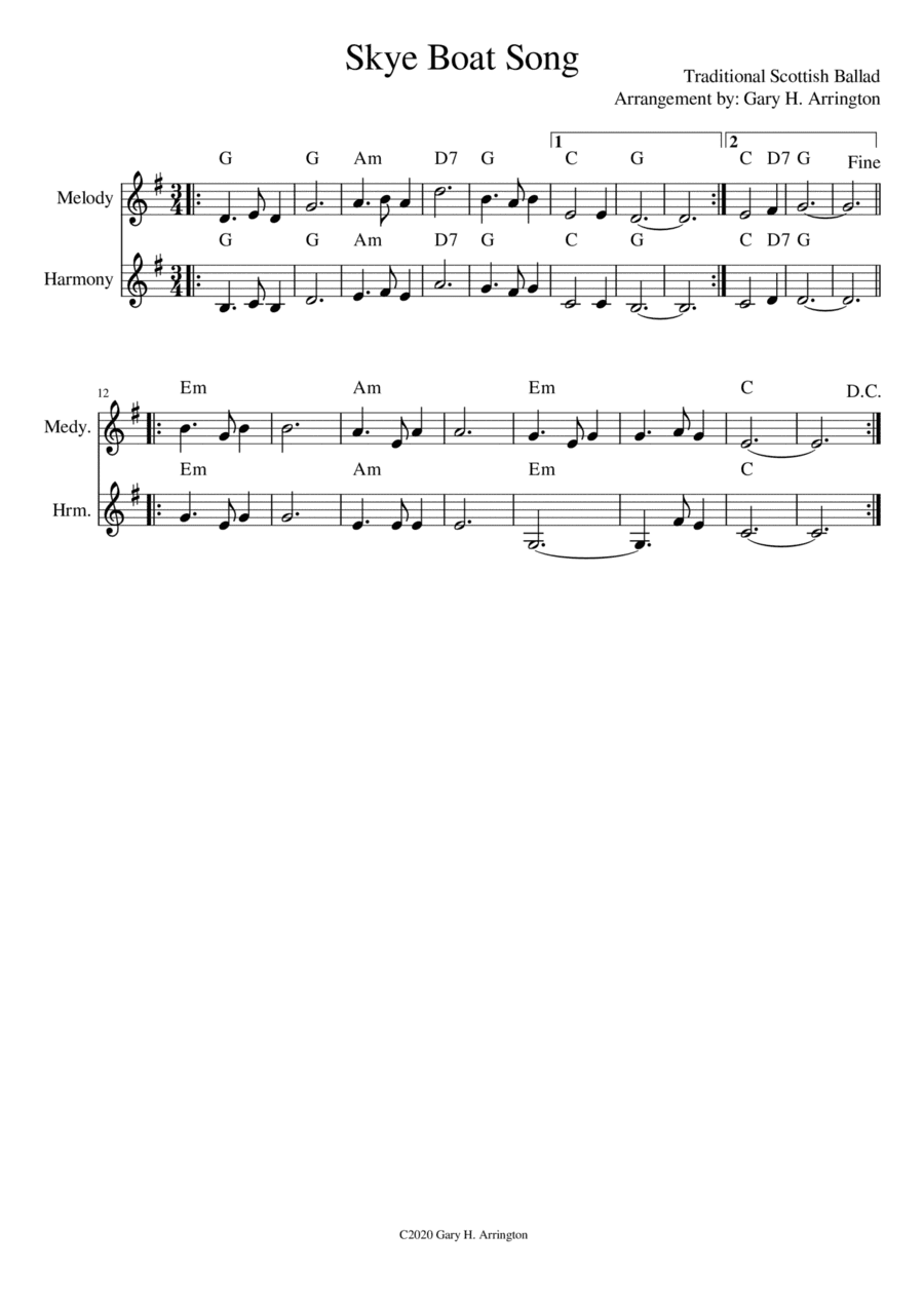 Skye Boat Song (Outlander Theme) (arr. Gary Arrington)
