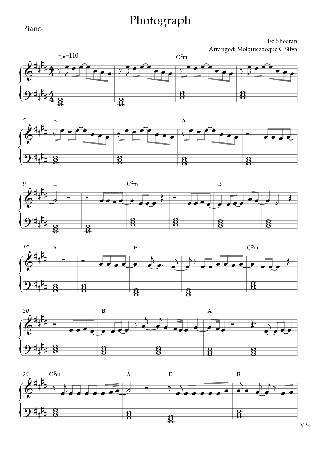 Photograph (arr. Melquisedeque C.Silva)