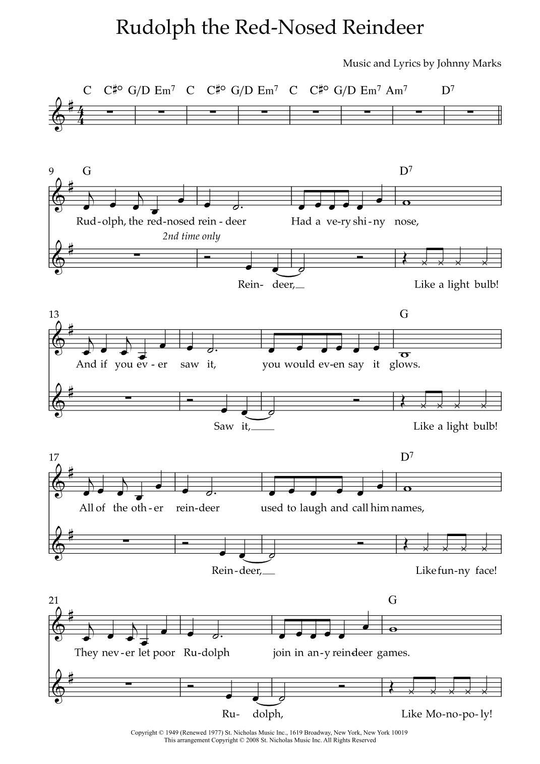 Rudolph The Red-nosed Reindeer (arr. Vicky Jacobs)