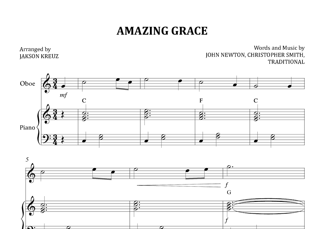 Amazing Grace (arr. Jakson Kreuz)