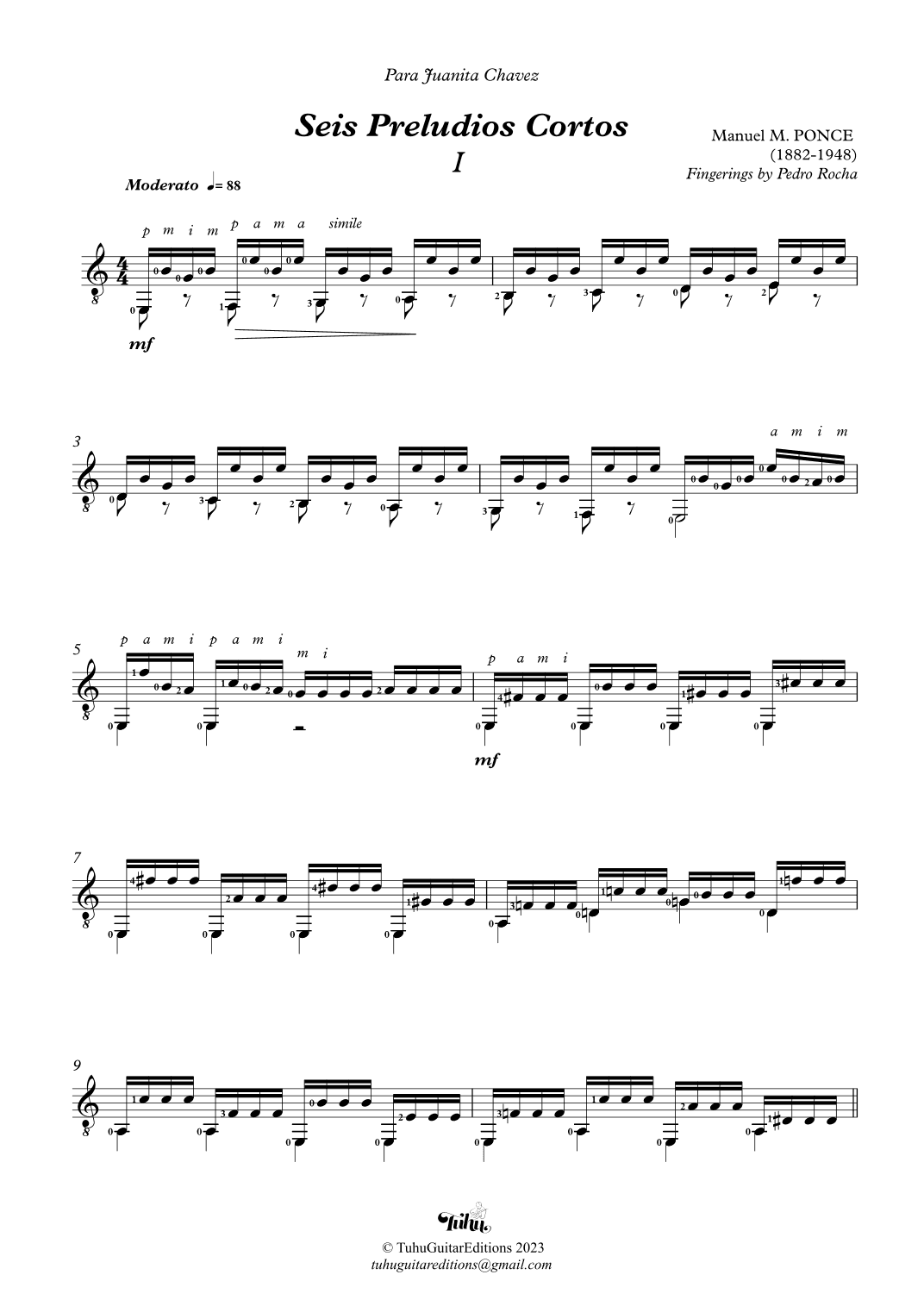 Seis Preludios Cortos N°1 (arr. Pedro Rocha)