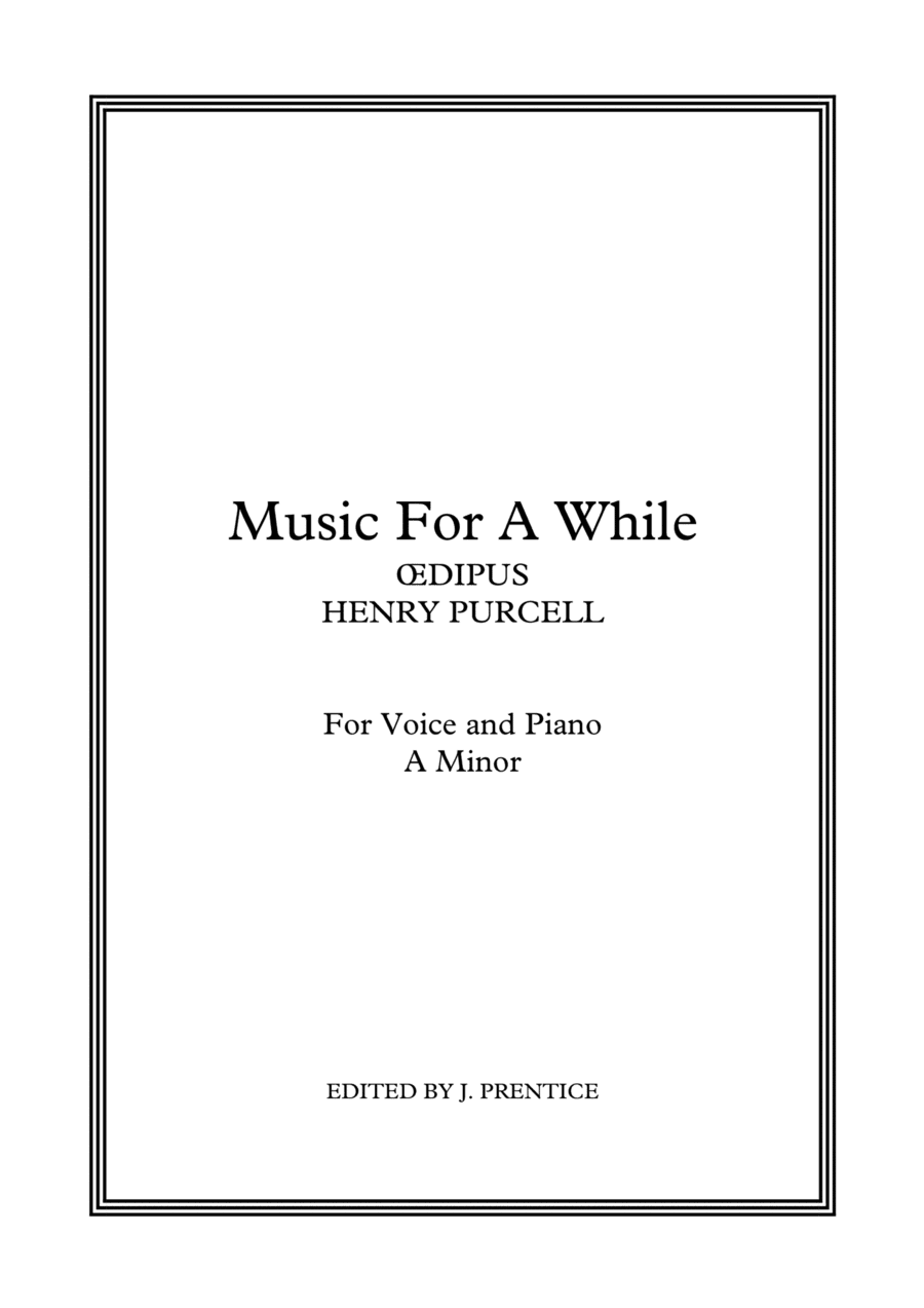 Music for a While (A Minor) (arr. Jonathan Prentice)