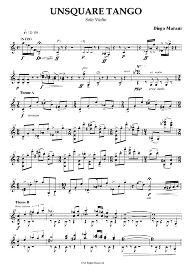 Unsquare Tango for Solo Violin