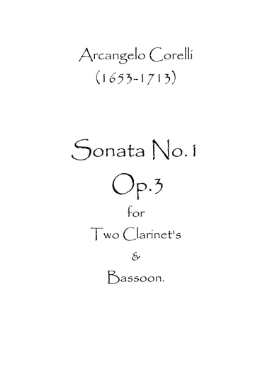 Sonata No.1 Op.3 (arr. Spence Bundy)