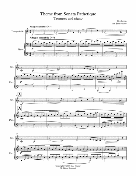 Theme from Sonata Pathetique (arr. Jane Frasier)