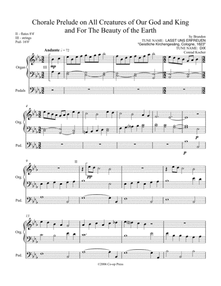 Chorale Prelude on All Creatures of Our God and King and For the Beauty of the Earth for Organ