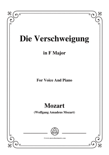 Mozart-Die verschweigung,in F Major,for Voice and Piano (arr. MSM)