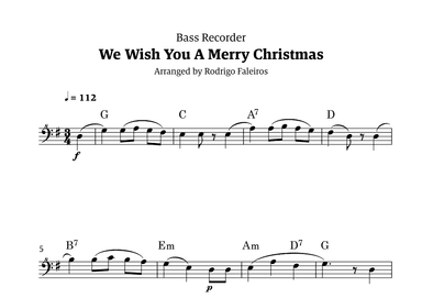 We Wish You a Merry Christmas (for solo bass recorder) (arr. Rodrigo Faleiros)