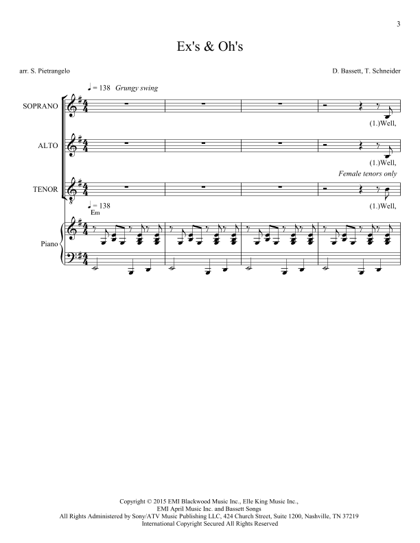 Ex's & Oh's (arr. Scott Pietrangelo)