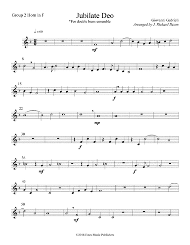 Giovanni Gabrieli's Jubilate Deo arranged for Double Brass Quartet (arr. J. Richard Dixon)