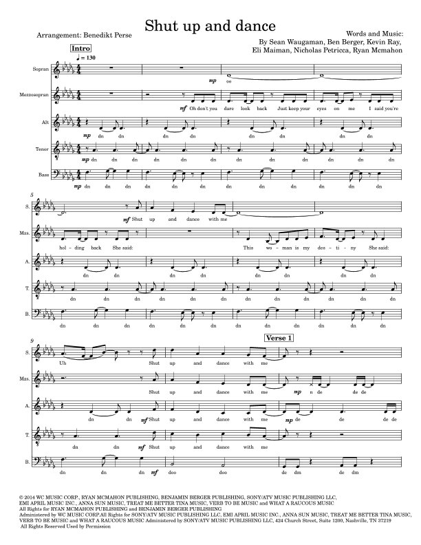 Shut Up And Dance (arr. Benedikt Perse)