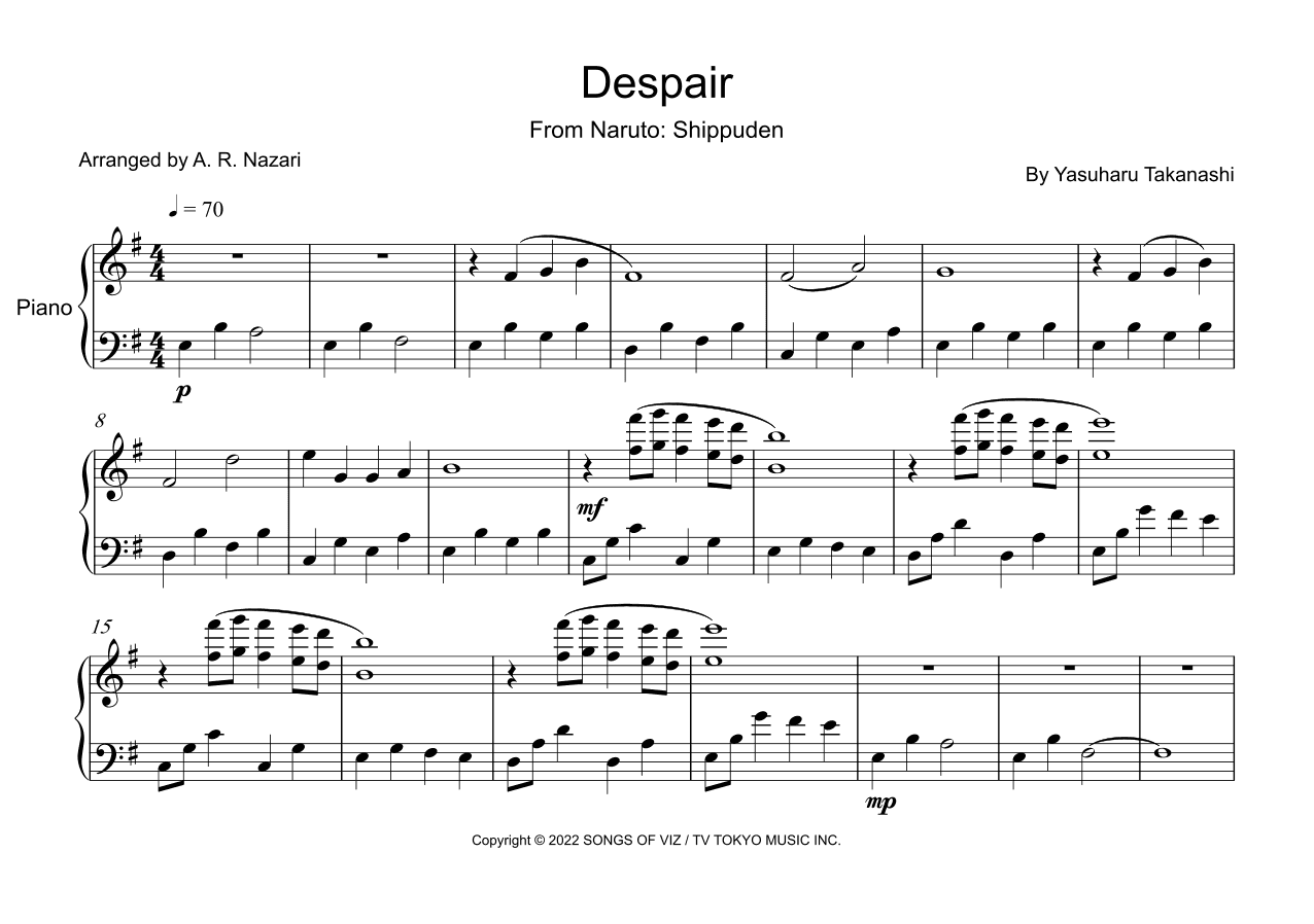 Despair (shitsui) (arr. A. R. Nazari)