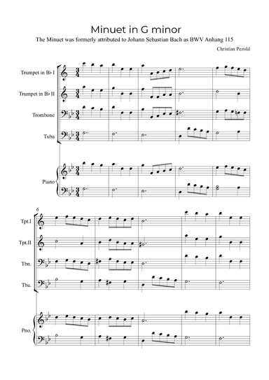 Minuet In G minor (with piano) (arr. Alex Nunes Rodrigues)