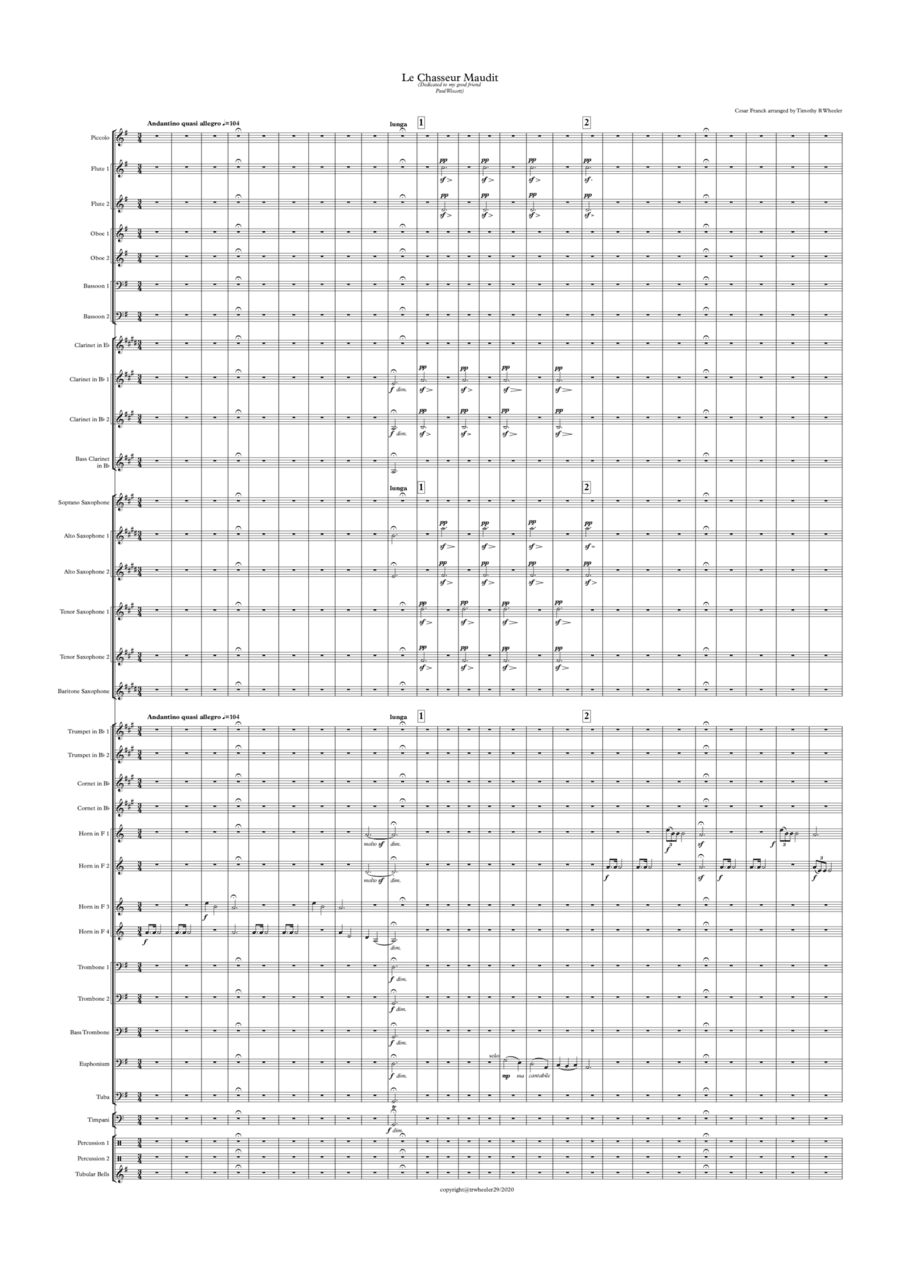 Le Chasseur Maudit (Franck arr Timothy R Wheeler) (arr. Published by Plantagenet Publishing)