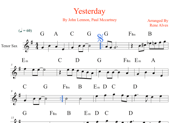 Yesterday (arr. Rene Alves)