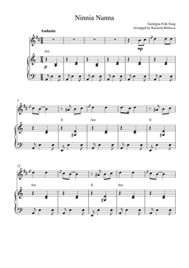 Ninnia Nanna (arr. Kaiserin Rebecca)