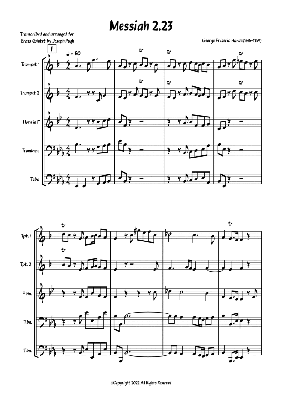 Messiah 2.23 (He Was Despised And Rejected Of Men.) (arr. Joseph Pugh)
