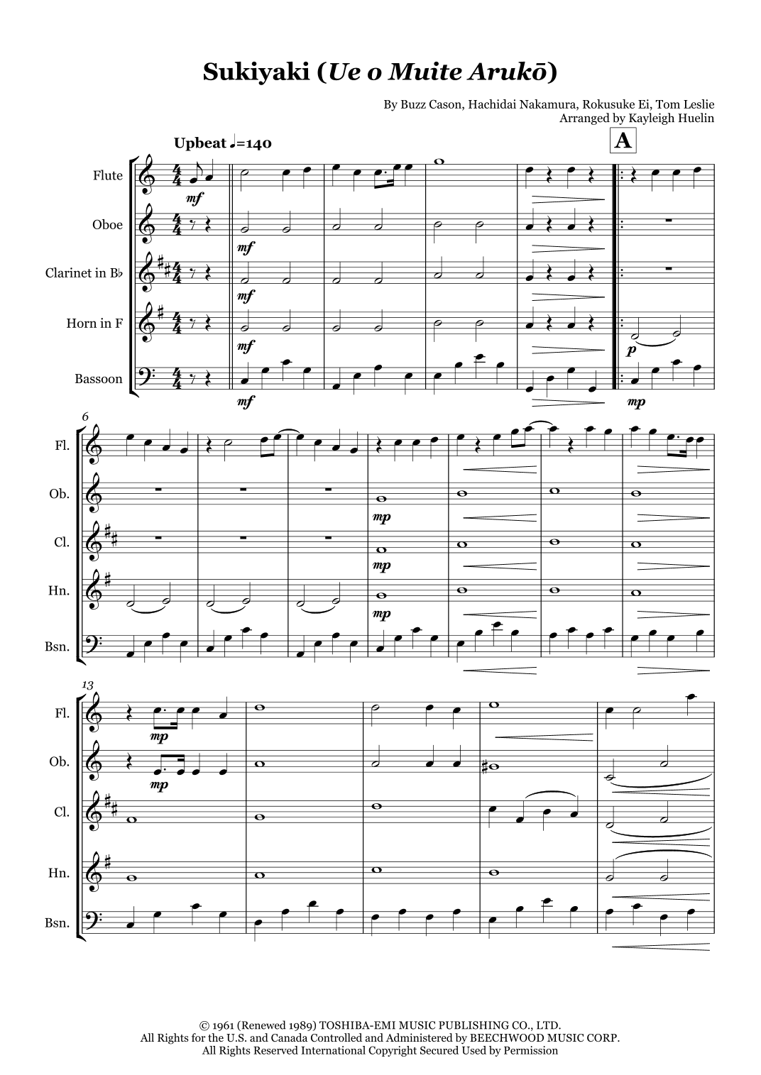 Sukiyaki (arr. Kayleigh Huelin)