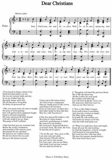 Dear Christians. A new tune to a wonderful Martin Luther hymn.