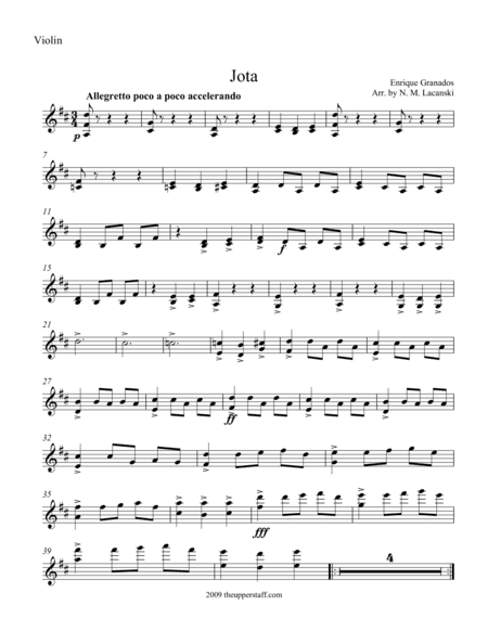 Jota (arr. Nick Lacanski)