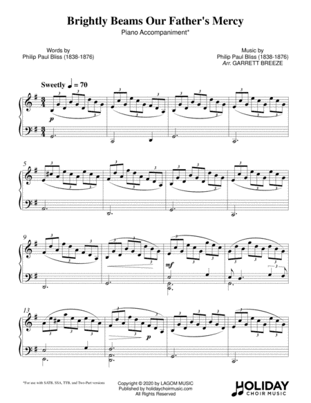 Brightly Beams Our Father's Mercy (Piano Accompaniment) (arr. Garrett Breeze)
