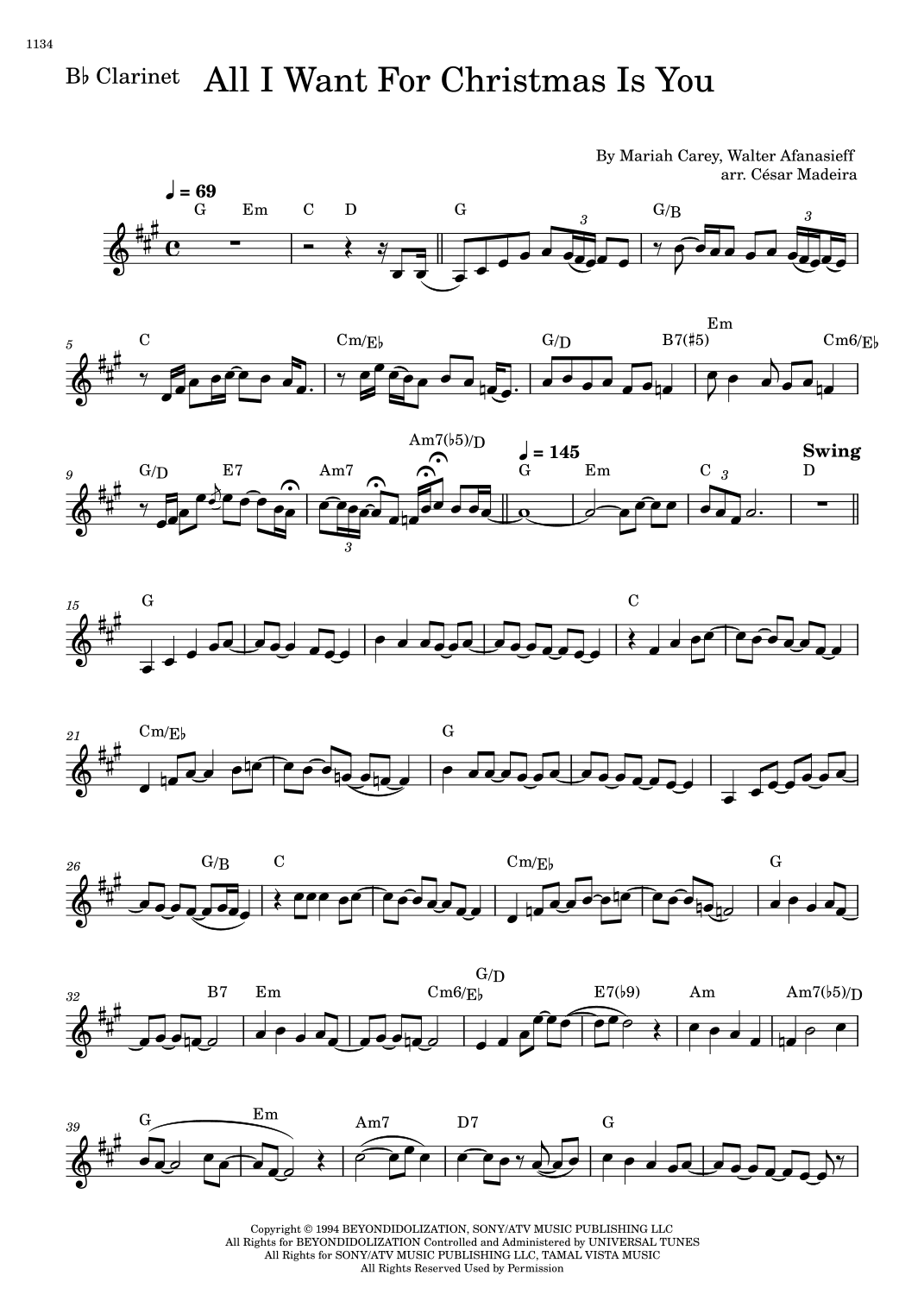 All I Want For Christmas Is You (arr. César Madeira)