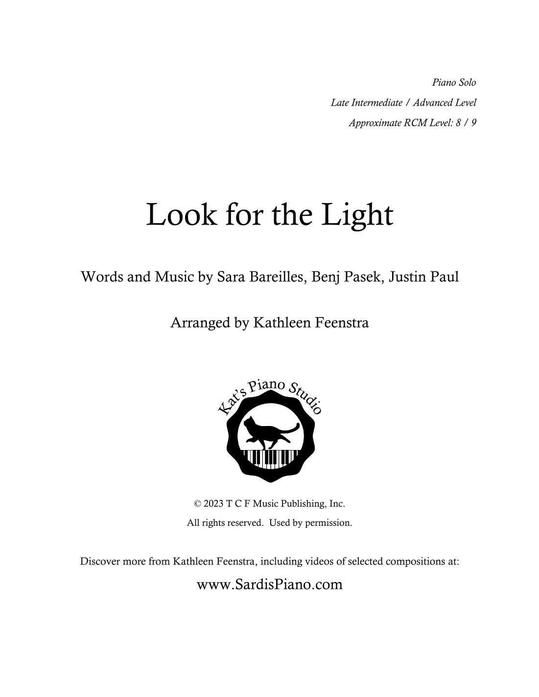 Look For The Light (arr. Kathleen R Feenstra)