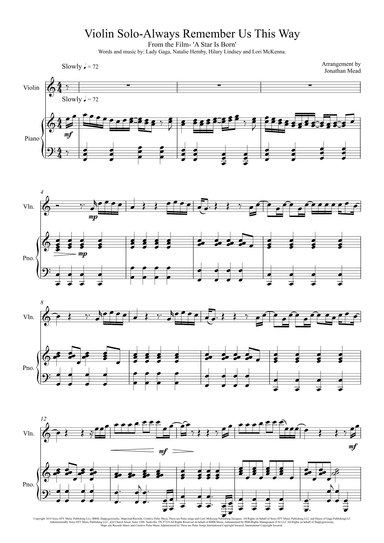 Always Remember Us This Way (arr. Jonathan Mead)