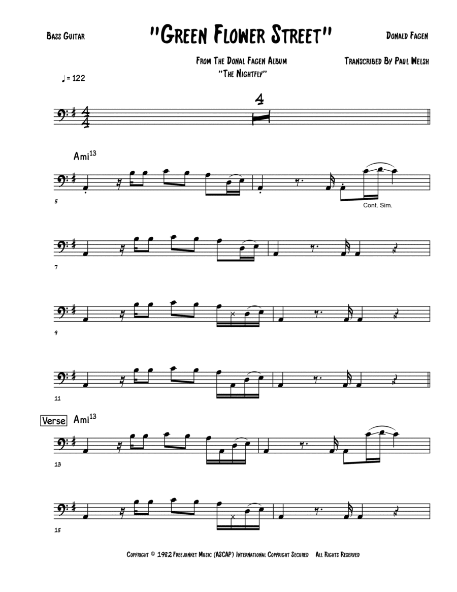 Green Flower Street (arr. Accubass)