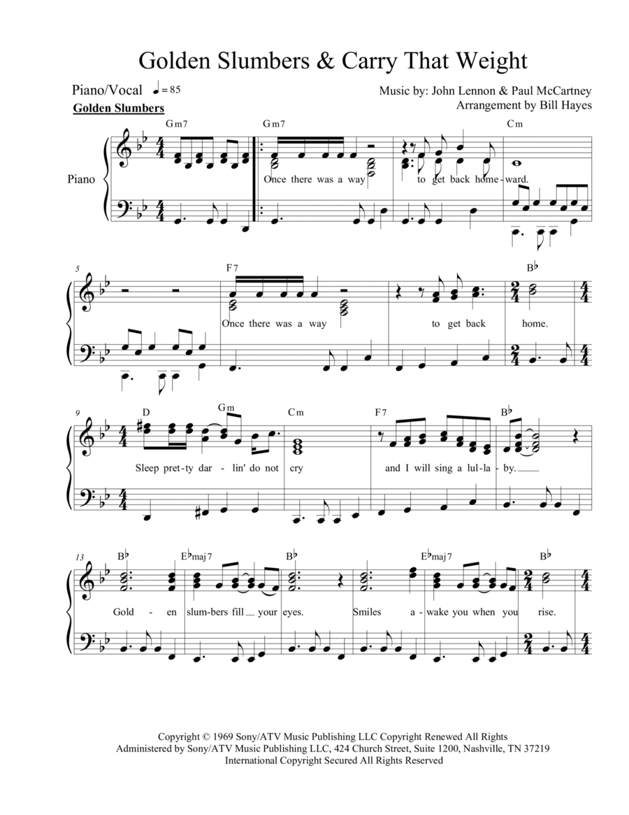 Golden Slumbers (arr. Bill Hayes)