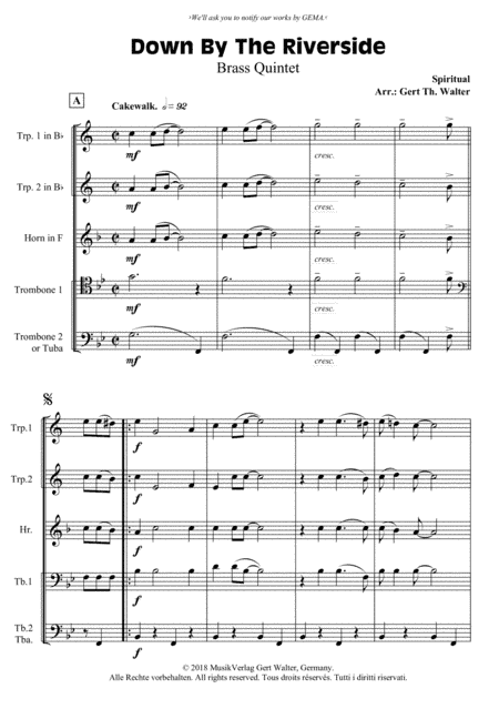 Down By The Riverside (arr. Gert Th. Walter)